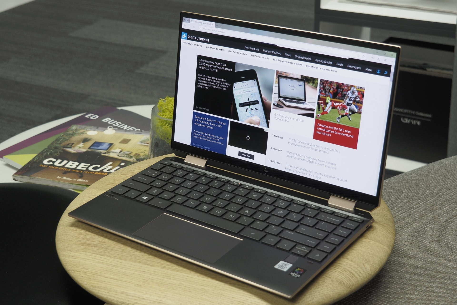 HP Spectre x360 13 front view showing display and keyboard deck.