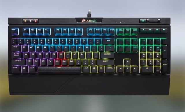 The Corsair Strafe RGB MK.2 keyboard.