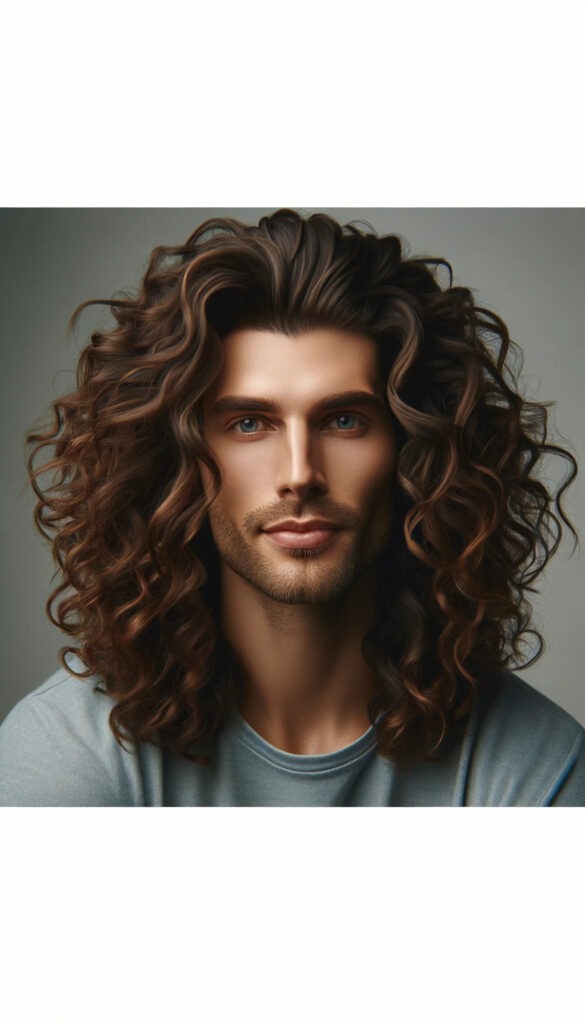 Middle Part with Long Curly Hair