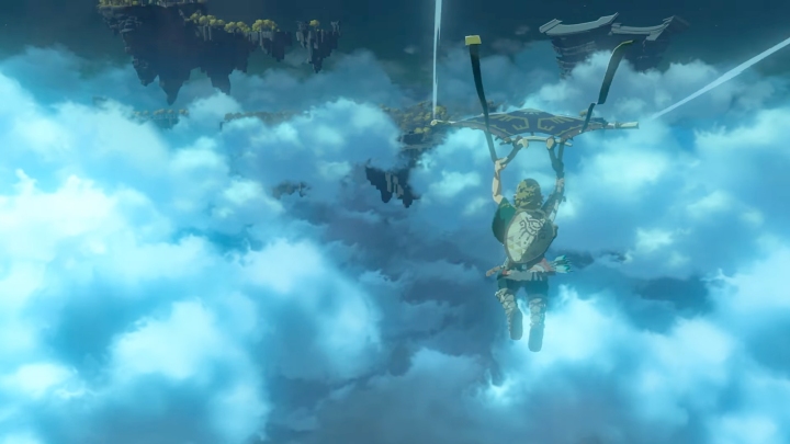 gliding through the clouds.