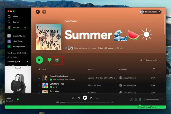 How to download music and podcasts from Spotify: Downloading a playlist.