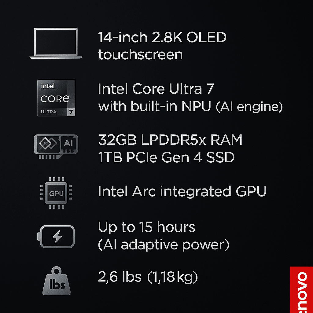 Lenovo ThinkPad X9-14 Key Specs at a Glance Lenovo ThinkPad X9-14 Key Specs at a Glance